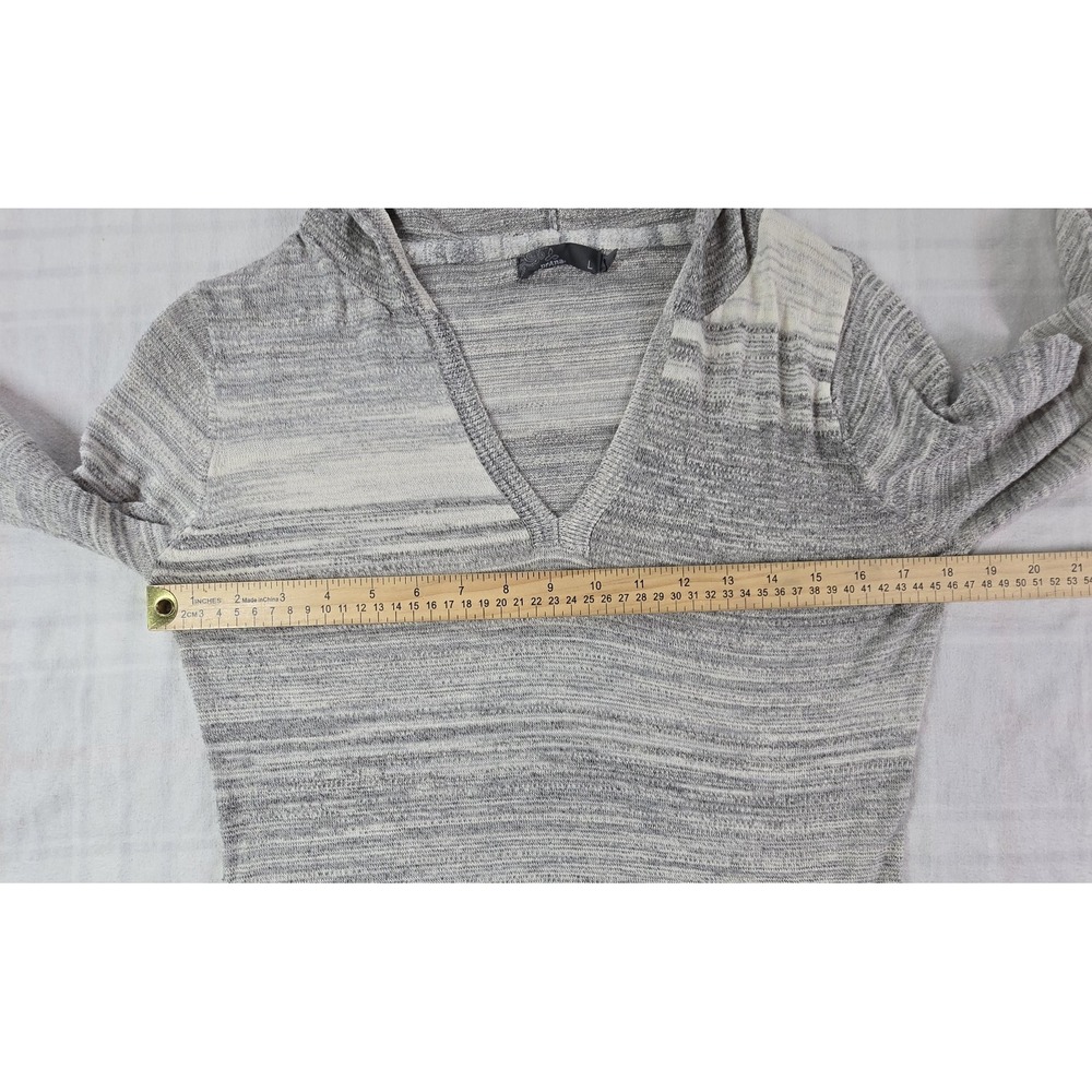 Prana Womens Gemma Hooded Sweater Lightweight Knit Spacedye Gray L - Picture 5 of 11